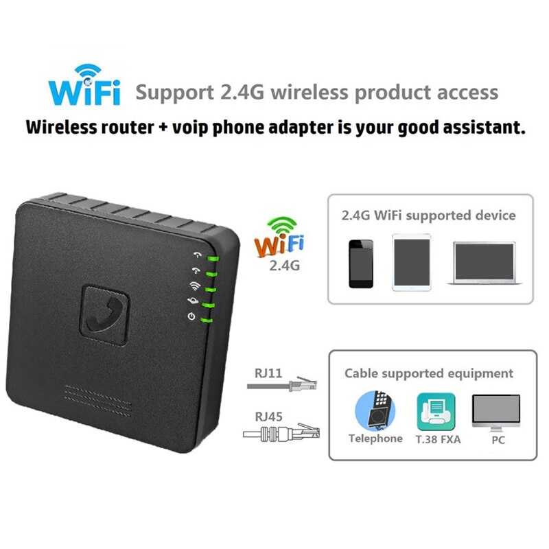 VoIP Wireless Router with 2 Ports Voice over IP GT202 with WIFI VOIP Gateway Telephone GT202 SIP PBX Adapter EU Plug