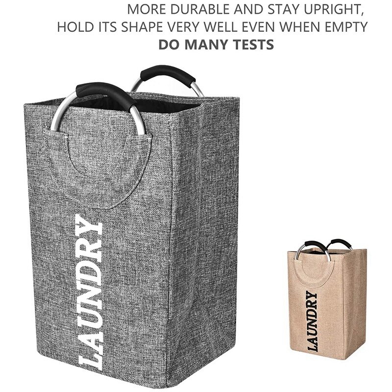 Haundry Large Laundry Hamper Bag with Handles, Collapsible,Self-Standing Modern Laundry Basket for Dorm Room