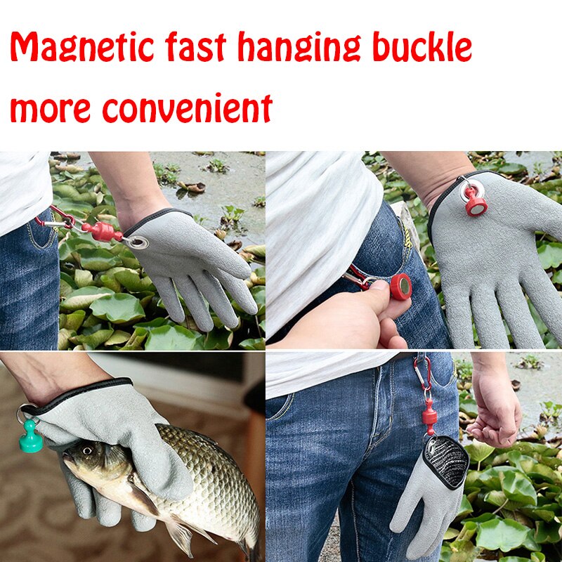 WDAIREN, guantes antideslizantes para pescar, resistentes al agua, de alambre PE tejido de látex, para pescar, guantes de mano derecha, herramientas de pesca, WD-076