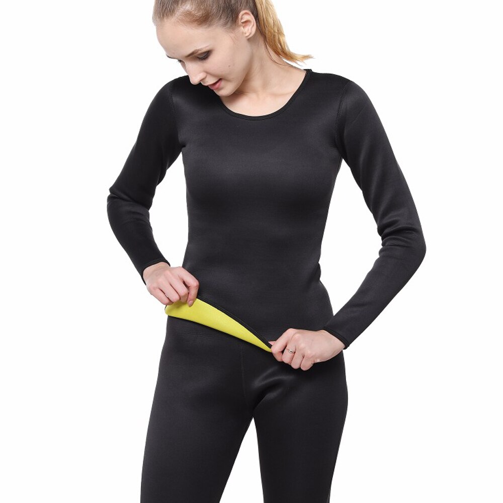 Women Neoprene Long Sleeve T shirt Slimming Vest Body Shaper Control Top