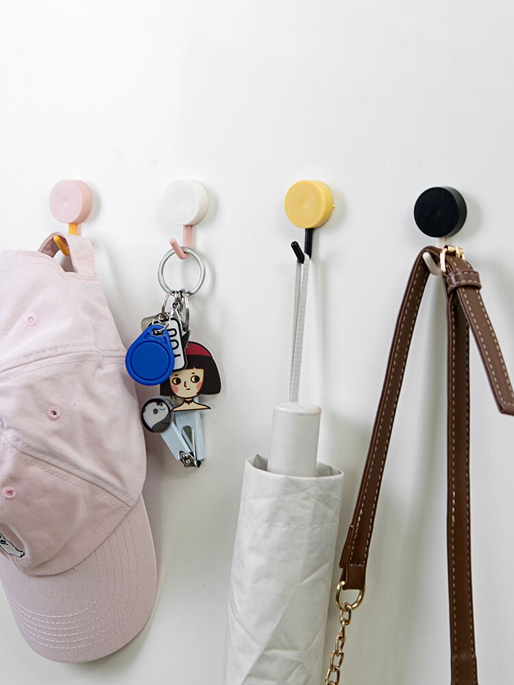 Lävistymätön tarrakoukku vahva liima pyöreä ja sileä ovi roikkuu vaatekoukku koukku säilytysteline vahva kantavuus kitc