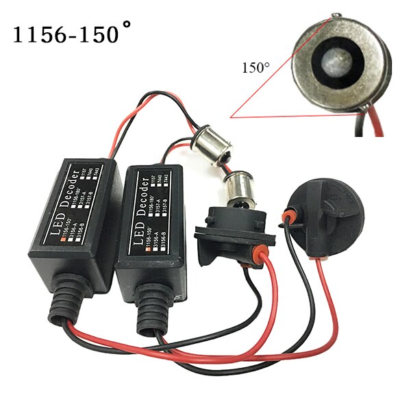 Lot de 7440 w21w t20 2 anti-erreur canbus, décodeur led, avertissement, annuleur d'erreur pour ampoule de clignotant led, décodeur d'ampoule led: 1156-150 degrés