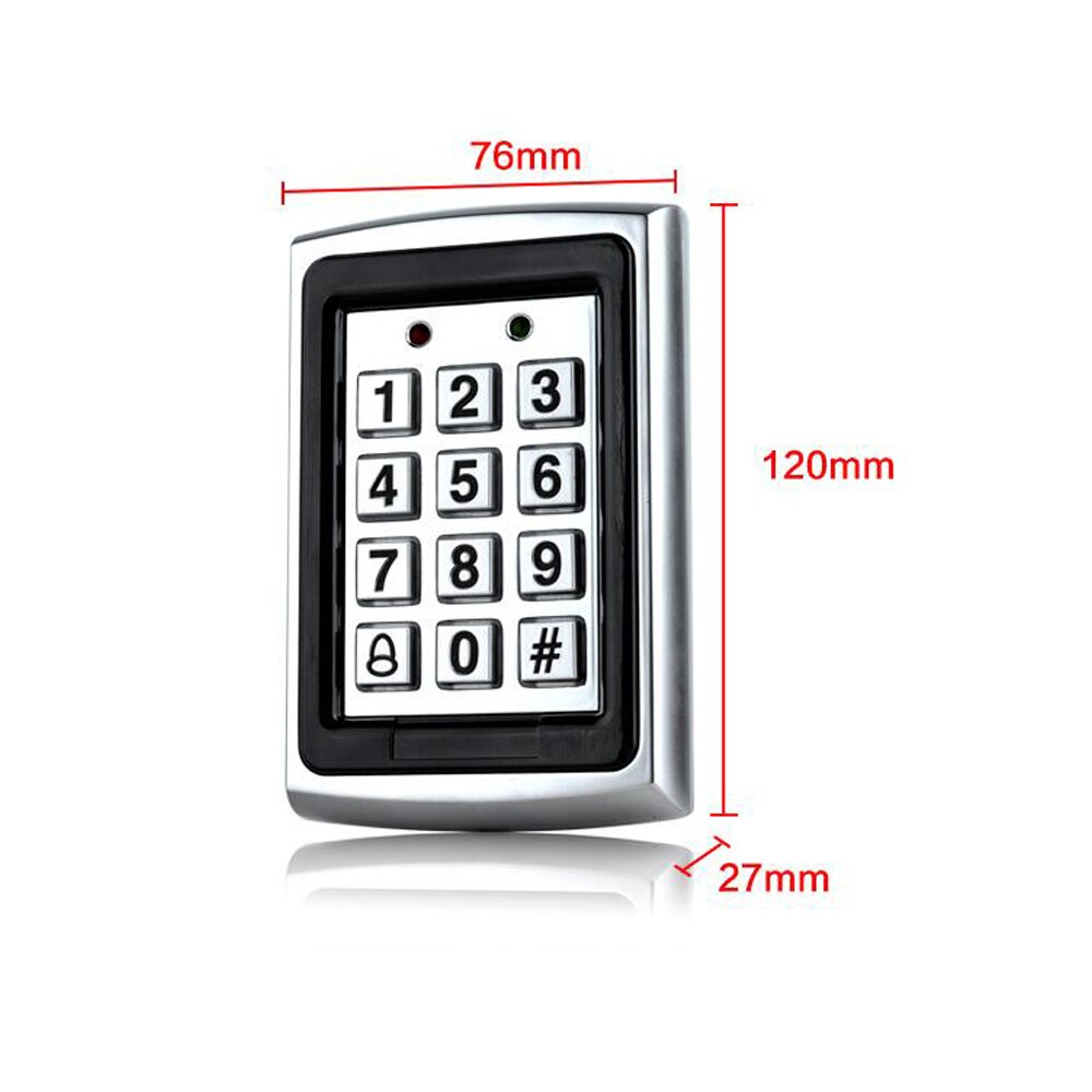 Backlight RFID Metal Access Control EM Card Reader Keypad 1000 Users door bell 125KHz Card Reader Keypad Key Fobs Door Access