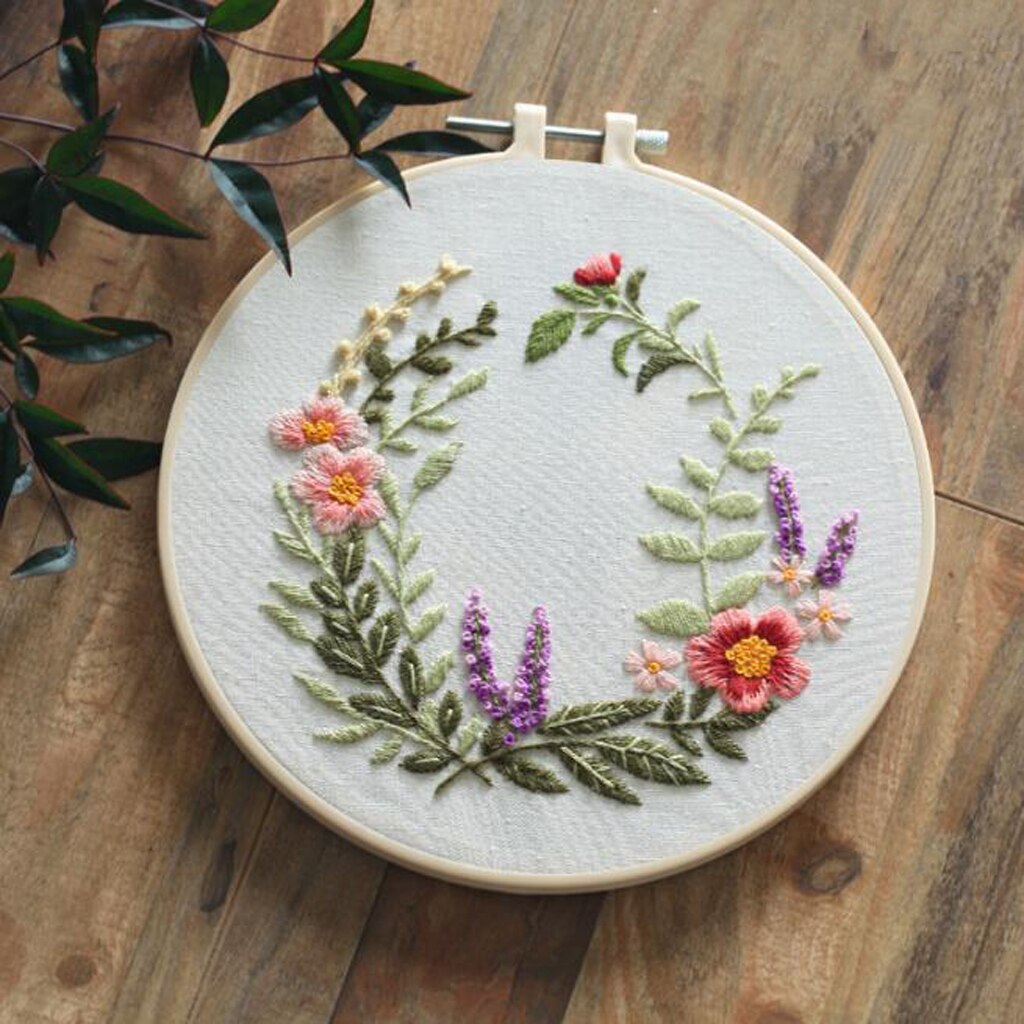 Hand Embroidery DIY Needlework Kits, Pictures for Self-embroidery, 20cm