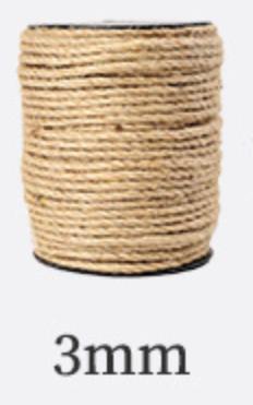 Natural Jute Hemp Rope Natural Jute String Twine Craft Rope for DIY Wrapping Gardening Parcel Packing and DIY Craft: 3mmX45meters