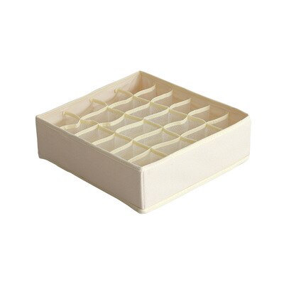 Luluhut 7 gitter bh arrangør 16 24 gitter sokker undertøy oppbevaringsboks garderobe skuff organizer sammenleggbart etui til undertøy: beige 24 rutenett
