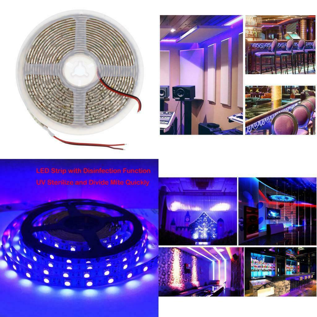 UV LED Strip Light 395nm-405nm Ultraviolet Flexible 60/120led/m 5050 LED Tape 5/12/24V Blacklight DJ Fluorescence Party lamp