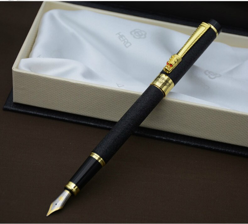 Authentic standard type Hero frosted 6006 metal calligraphy pen art fountain pen iraurita ink pen 0.5mm /1.0mm box set
