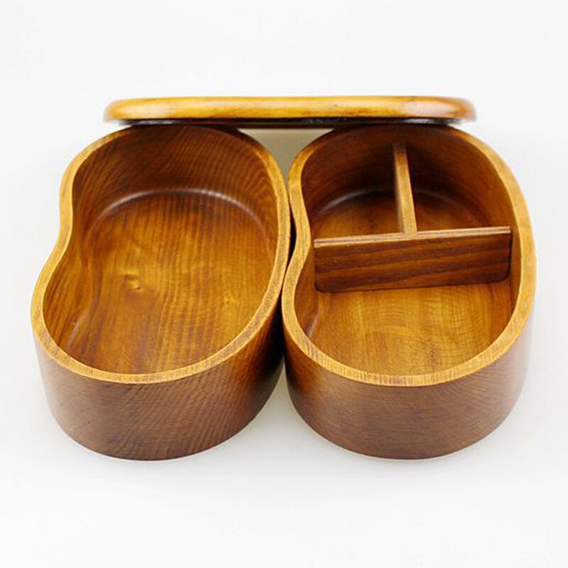 Apanese Bento Box, Lunch Boxes, Japanese Double Layer Natural Wooden Bento Boxes Lunch Box for Kids Adult Picnicking Office Scho