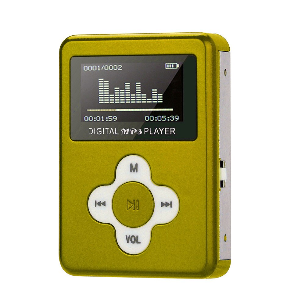 Mini MP3 Player LCD Screen Support Micro SD TF Card Children Lover Decoder PC Insert USB Charging MP3 Player QIY06 D23: Orange