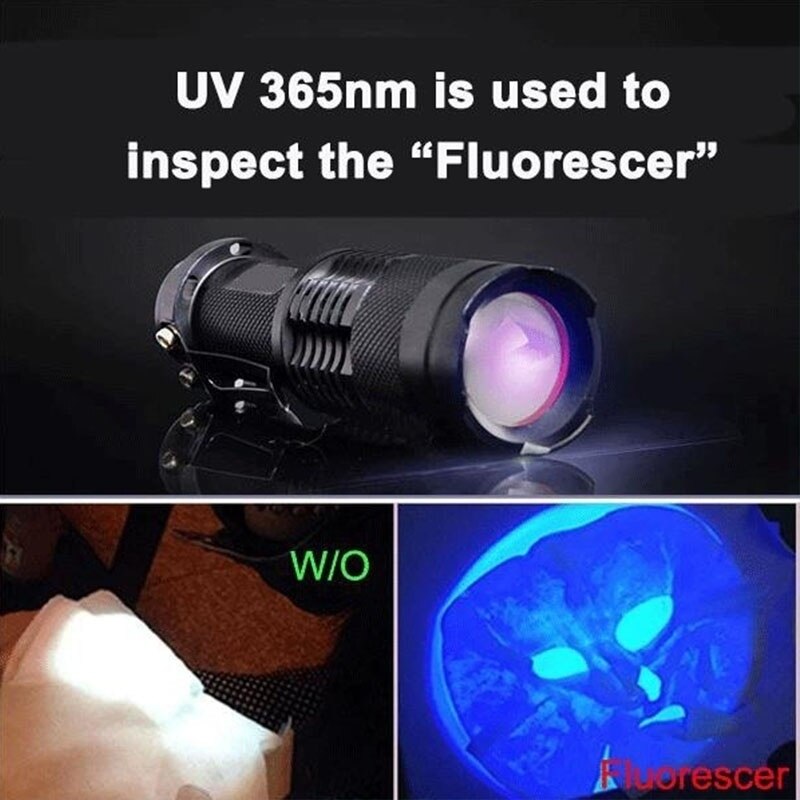 395nm LED UV Taschenlampe Taschenlampe Ultra violett Licht Schwarzlicht UV Lampe Für Marker Prüfer Erkennung X85