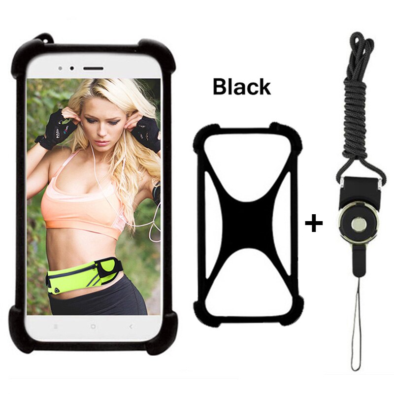 Phone Case For Doro 8031 8035 8040 820 Mini 824 Universal Soft Silicone Bumper Case With Lanyard Cover For Doro Liberto 8030: Black