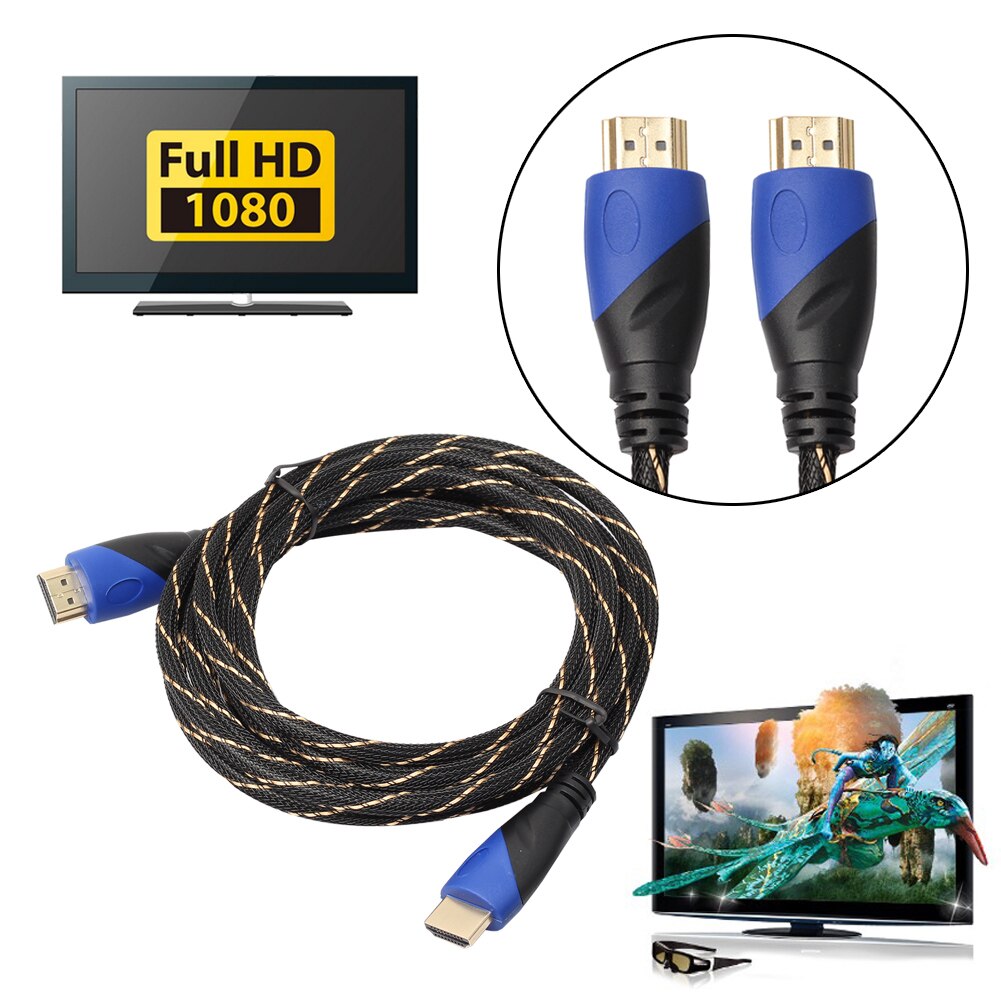 Alloyseed 10 M/15 Meter Gevlochten Hdmi Kabel Vergulde Aansluiting V1.4 Av 1080P Hd 3D Hdmi kabels Voor PS3 Xbox Hdtv