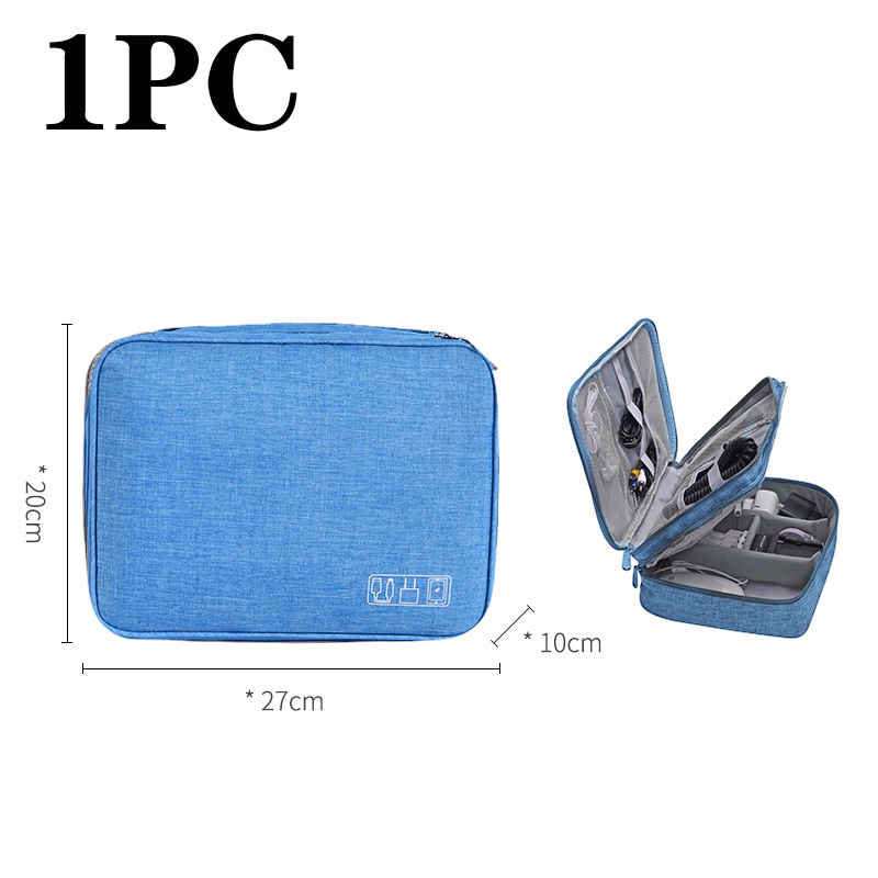 USB Charger Storage Bag Cable Organizer Cable Storage Bag With Handle Waterproof Data Line Travel Portable Electronic Organizer: green