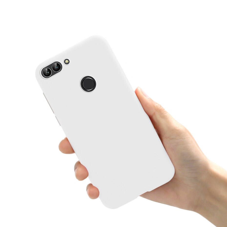 Pour Huawei P Smart étuis Silicone souple Coque arrière pour Funda Huawei P étui intelligent Coque FIG-LX1 Psmart étui de téléphone: White