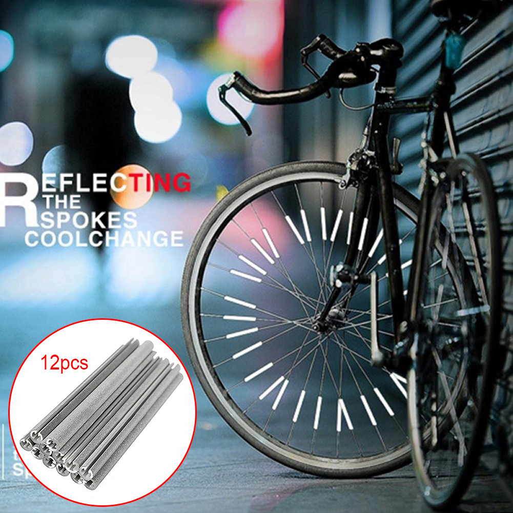 12pcspack Bike Reflective Tubes Bicycle Wheel Rim Grandado