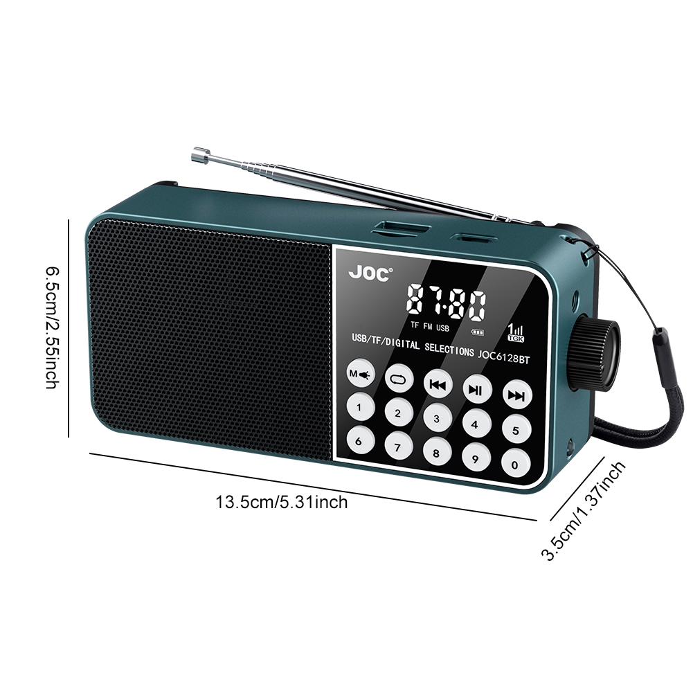 Mini Portable Radio Bluetooth-Compatible Broadcasting Player Radio USB Charging Wireless MP3 Radio for Emergency Hurricane