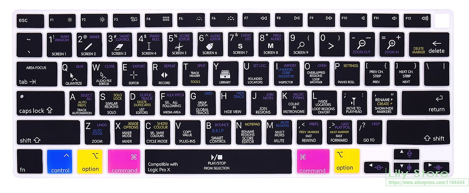 for MacBook Air 13 with Magic Keyboard A2179, for Apple Air M1 Chip Premium Logic Pro X Shortcuts Keyboard Cover: Default Title