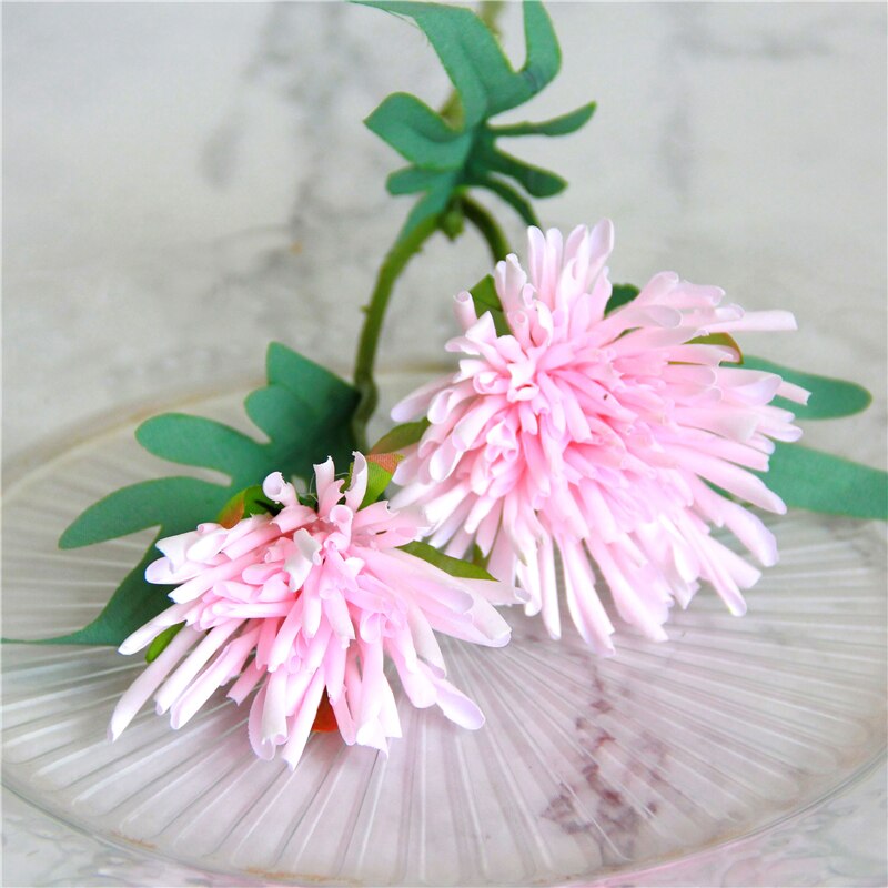 Super beautiful!crab claw chrysanthemum artificial flower bouquet simulation decoration wedding flower wall shooting props: pale pink