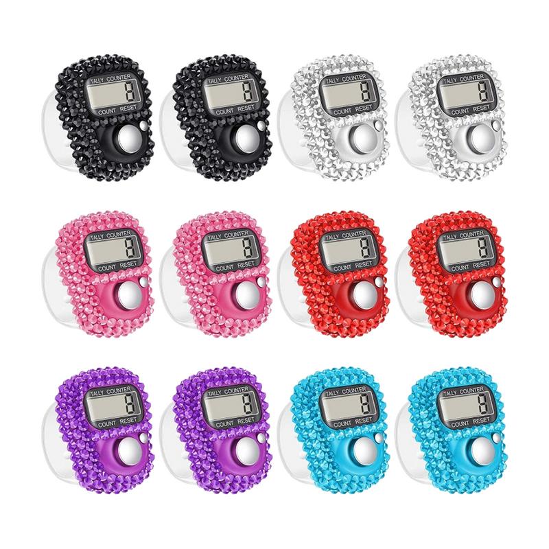 Electronic Finger Counter Hand Counter Clicker Manual Digital Finger Counter Pitch Counter Mini LCD Display Electronic