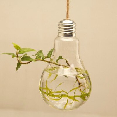Europeisk lampe formet hengende vase glass vase hydroponic hjem smykker ornamenter