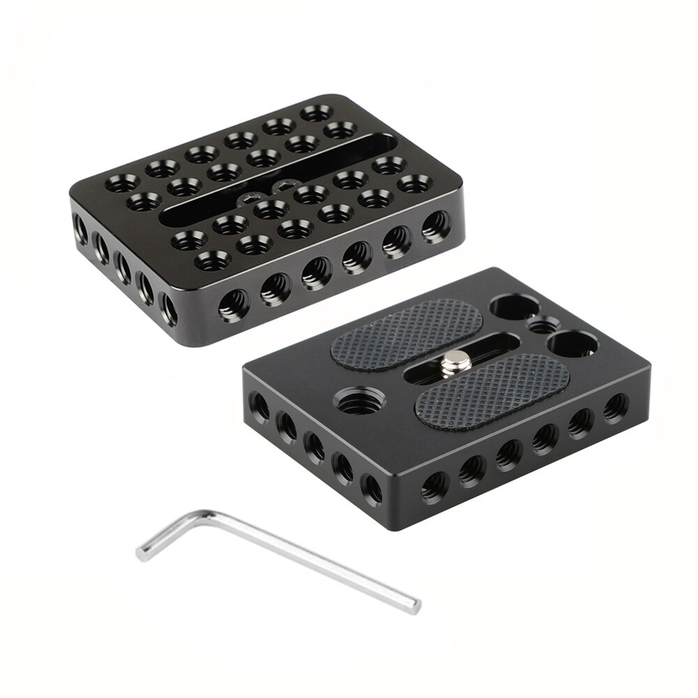 HDRIG Universal Top Cheese Plate + Camera Base Plate For DIY DSLR Camera Cage Rig: gray