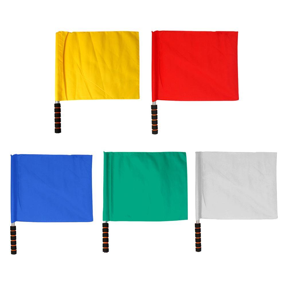 1Pc Scheidsrechter Vlag Track Field Concurrentie Signaal Vlag Voetbal Scheidsrechter Vlag Commando Vlag Indicator Vlag Staal Scheidsrechter Apparatuur