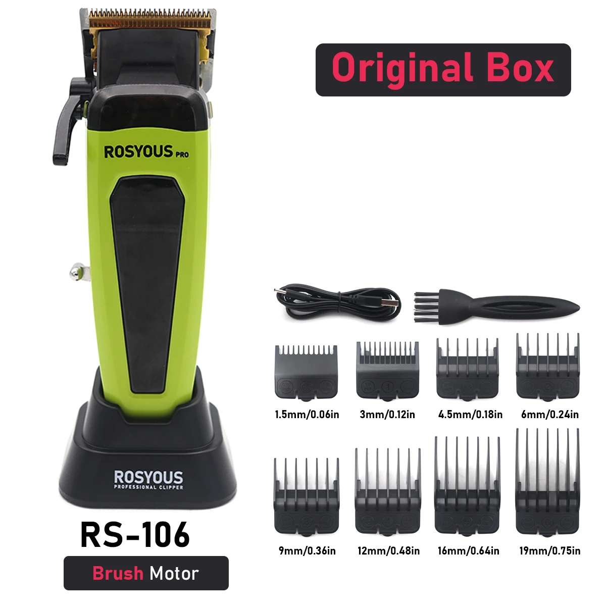 Professioneller elektrischer Haarschneider 106 Haarschneider für Männer, 7500 U/min, mit Basis, 5-stellbare DLC-Blade-Friseurmaschine: Blau