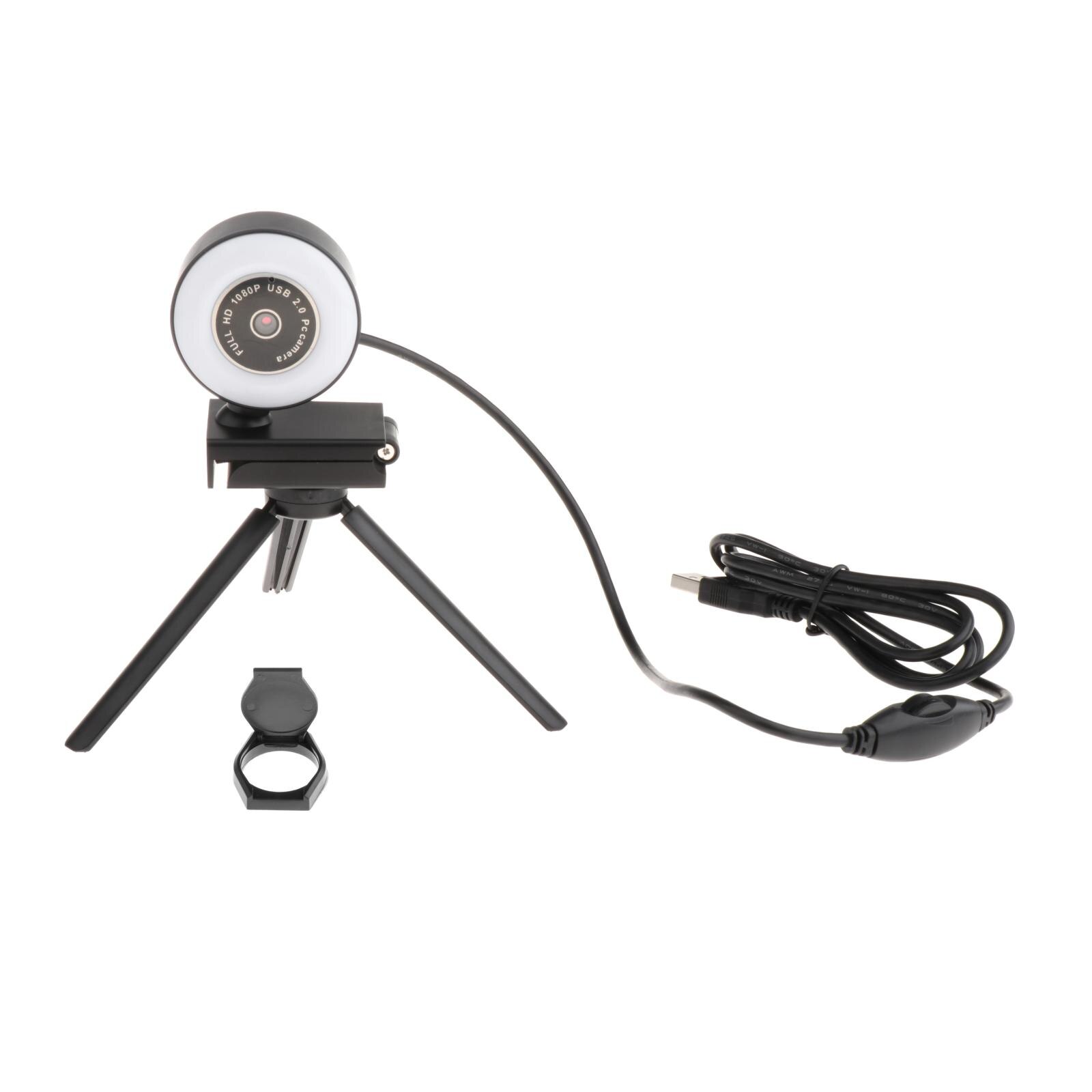 Webcam USB HD 2K/1080P, Autofocus, caméra Facetime avec Microphone et lumière