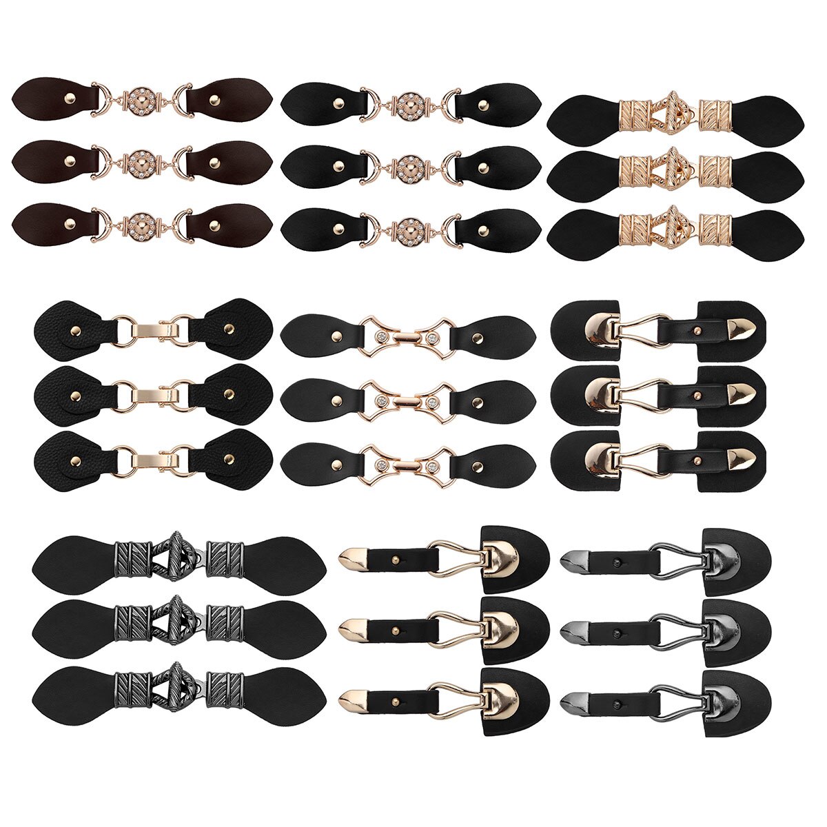 3 par poncho cape cardigan clips wrap sjal fastgørelse pu læder spænder skridsikre spændenåle til tøj indretning gør det selv tilbehør
