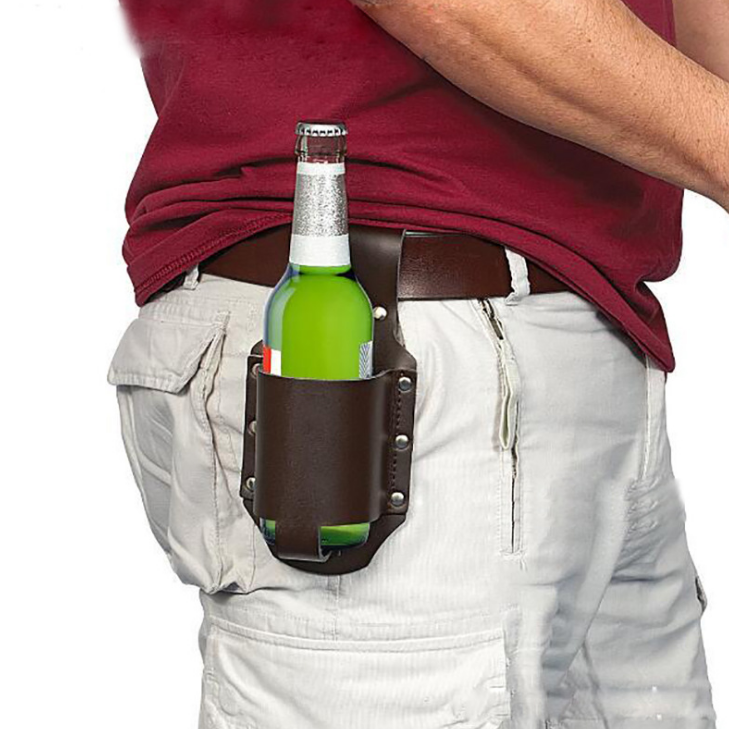 1Pc Holster Draagbare Fles Taille Bier Riem Bag Handige Wijn Flessen Drank Kan Holde