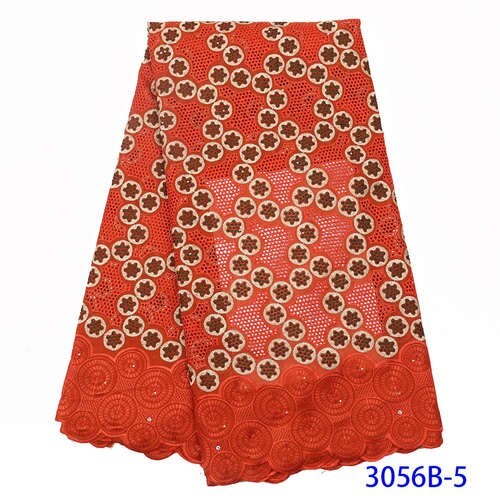 Telas de encaje de gasa suiza en suiza, telas de encaje de algodón suizo africano para mujer, tela de encaje nigeriano para vestido KS3056B: Picture 5