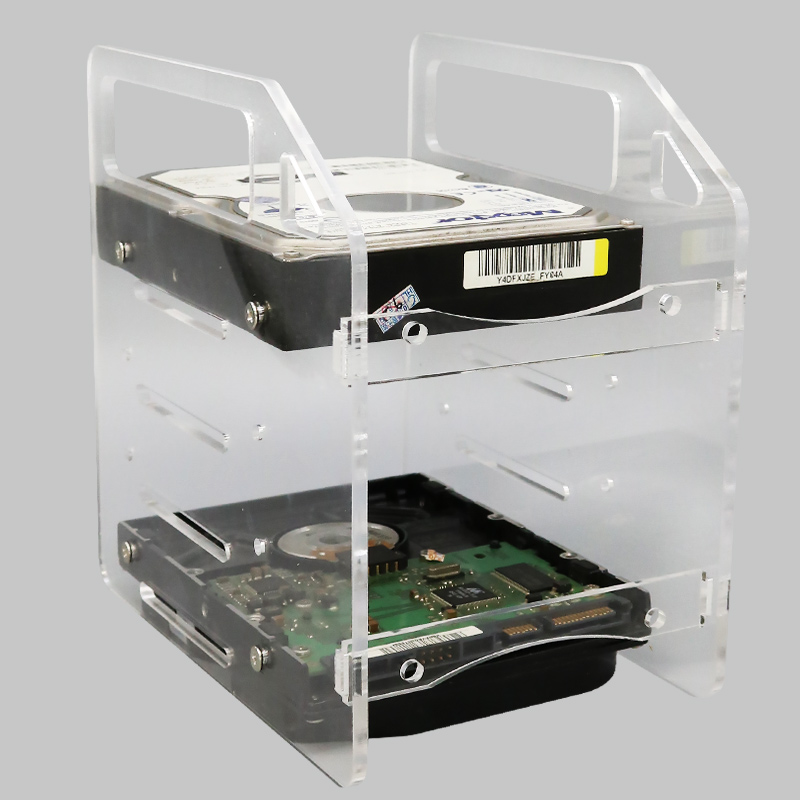 DIY Acrylic Hard Drive Bracket Transparent Hard Disk Shelf Desktop Computer External Storage Box HDD Hard Disk Drives Cage