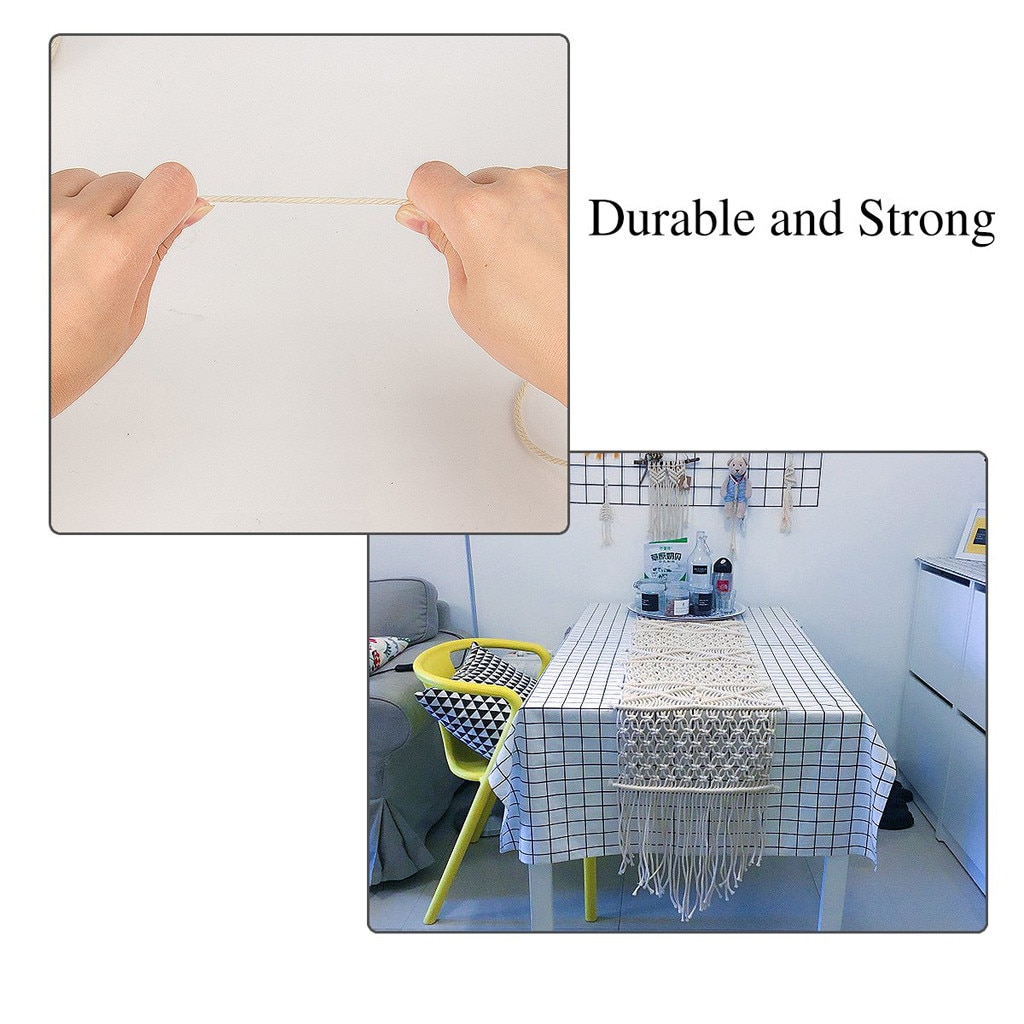 2mm x 200m Macrame Cotton Cord Thread Rope Craft for Handmade Decorative Wall Hanging Dreams Catcher DIY Home Textile#25