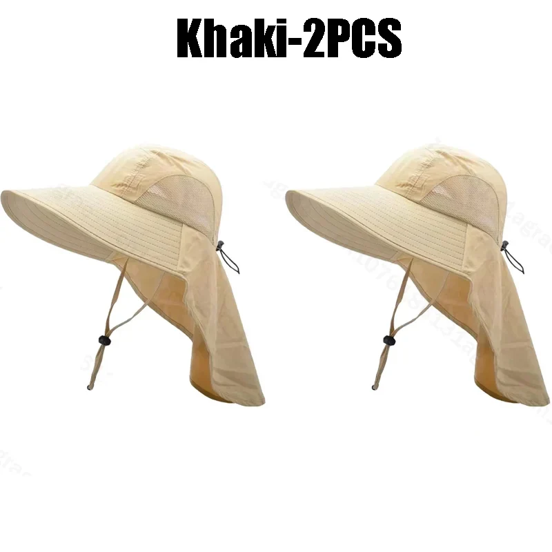 Cappello da sole estivo a tesa larga da uomo con protezione per il collo Cappello da pesca all'aperto Scialle Scialle Denim Copertura per il viso Protezione solare: Giallo