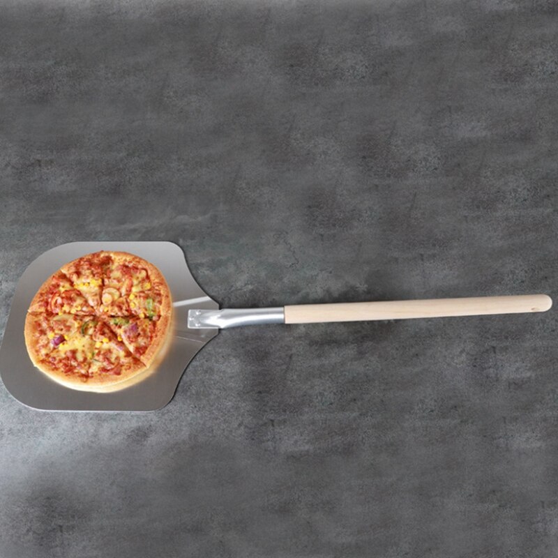 Espátula de aluminio con mango de madera para Pizza, utensilios de cocina para hornear, para tortitas