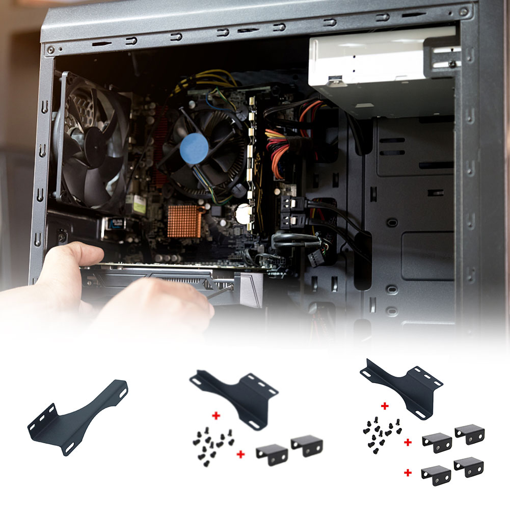 Video Card Holder PC Case GPU Vertical Install Bracket Kit 12cm 14cm Cooling Fan Radiator PCI Slot Computer Parts
