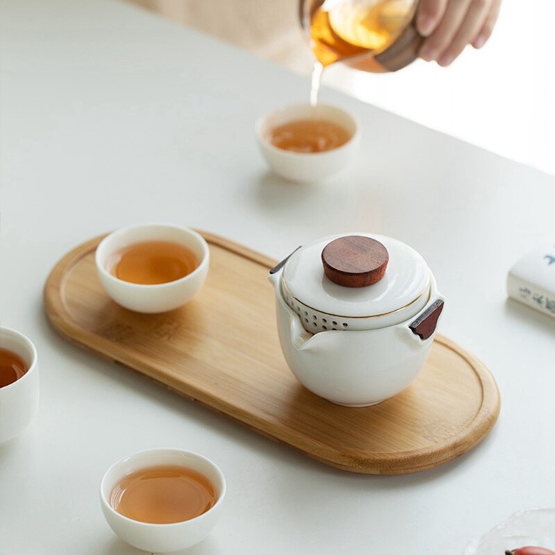 Portable Travel Tea Set Portable Bag Outdoor Japanese Simple Tea Set Tea Pot And Cup Set