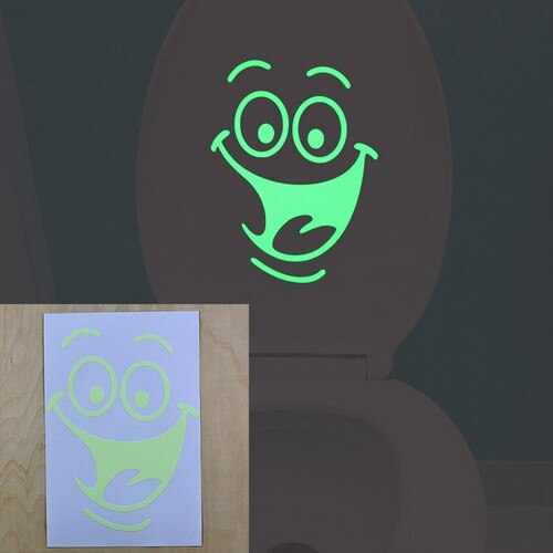 Funny Smile Bathroom Wall Stickers Glow in the Dark Toilet Sticker Home Decor Waterproof Wall Decals WC Door Decorative Poster: Big Mouth YG