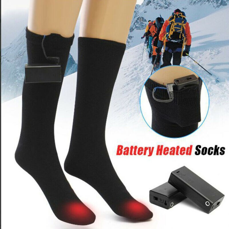 Heated Socks For Motorcycle Bike Winter Warm Electric Battery Heated Socks Feet Warm Heater Skiing Fishing Shoe Boot Warm