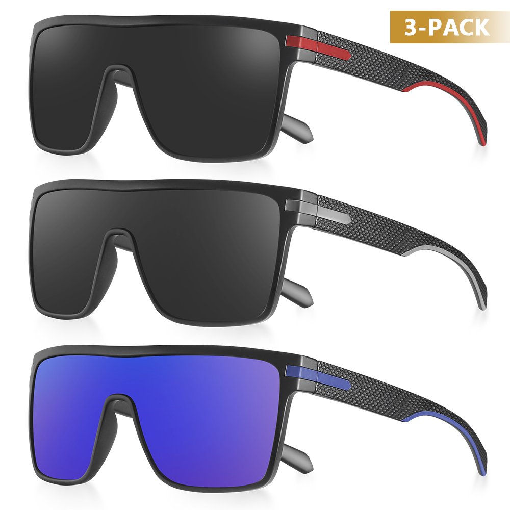 CRIXALIS Moda Polarizada Óculos de Sol Para Homens Quadrados Oversized Anti Glare Driver Espelho Óculos de Sol Mulheres UV400 Óculos Masculino: MULTI