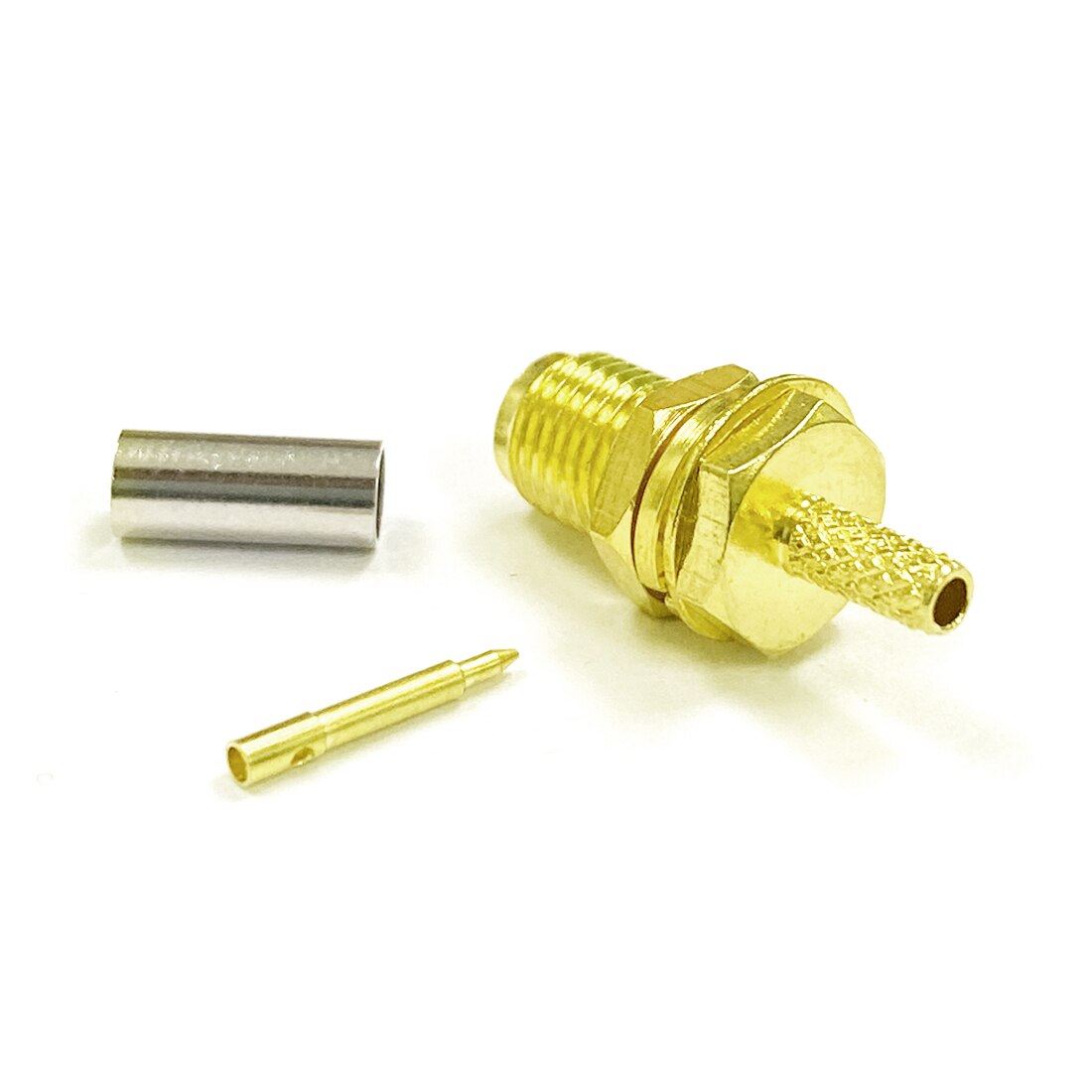 1PC PF SMA Female Jack RF Coax Convertor SMA Connector Crimp RG316 RG174 LMR100 Cable Straight Goldplated