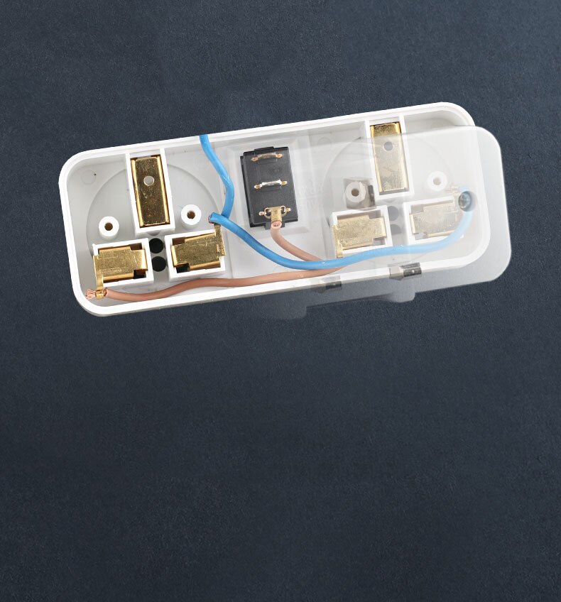 White Copper America 250V 6A 125V 10A US Universal Wall Socket 2 Way Outlet Converter Plug Adapter With on off Switch