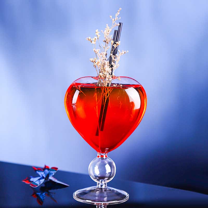 Szklany koktajl w kształcie serca kreatywny przezroczysty wódka Brandy lampka robić wina bar wesele Drinkware dekoracje prezenty copas de wino