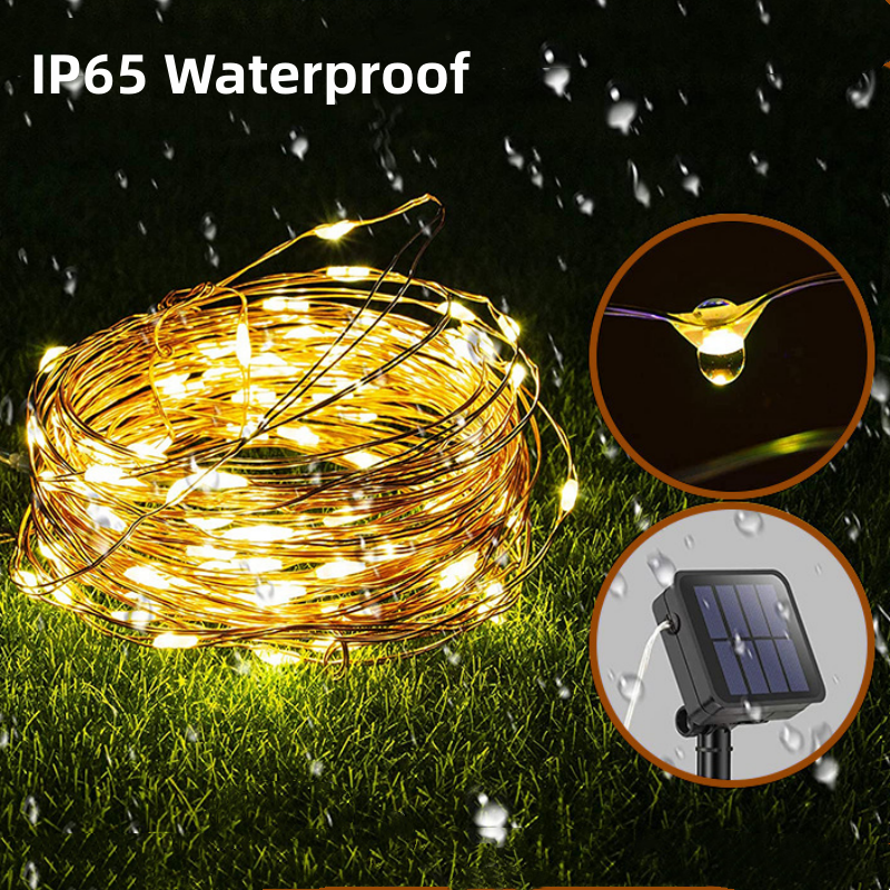 Zonne-Energie Buitenlicht Slinger Waterdichte Tuindecoratie Op Zonne-Energie Slinger 8 Knipperende Modi Kerstverlichting