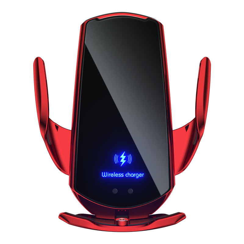 upgrade auto mobiele telefoon houder 15w draadloos opladen draagbare autohouder mobiele telefoon beugel stand in auto's accessoires apparaat: Rood
