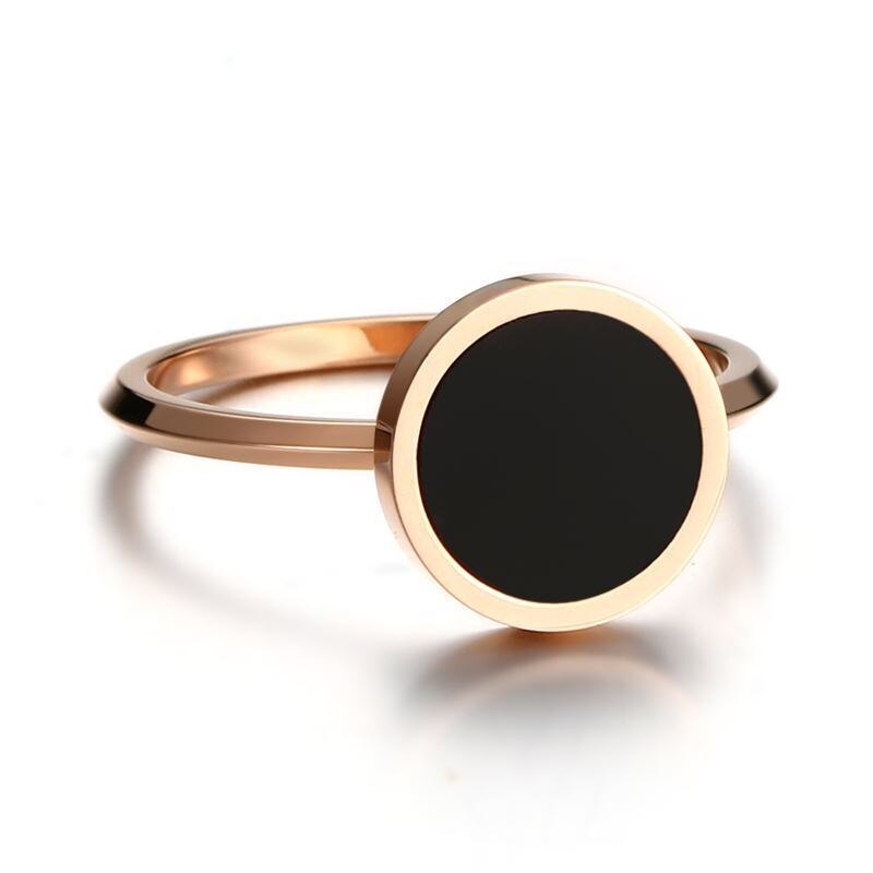 Vnox Elegante Eenvoudige Vrouwen Ring Rose Goud-Kleur Rvs Alliantie Dagelijks Sieraden