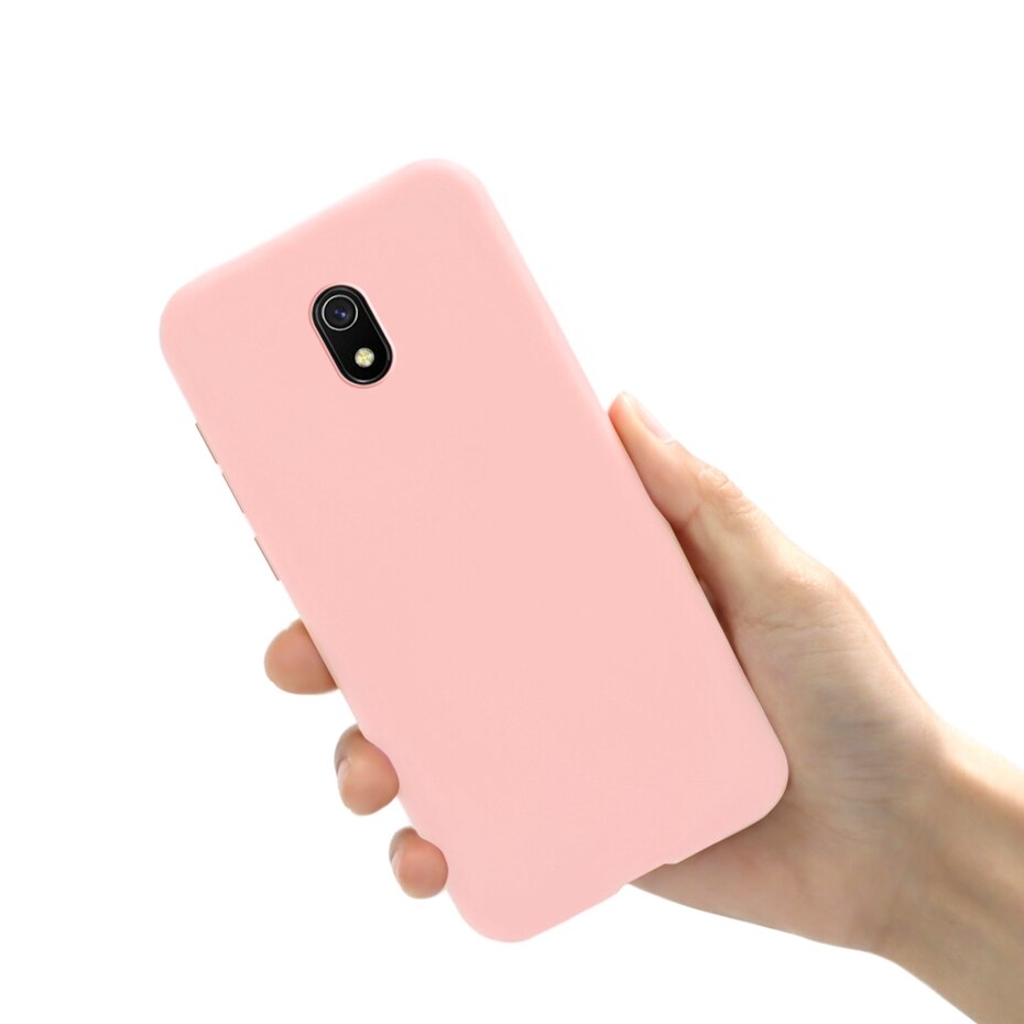 Redmi 8A Case on for Xiaomi Redmi 8A 8 A A8 Case Phone Back TPU Matte Silicone Cover on xiomi Redmi 8A Redmi 8 case bumper funda: Redmi 8A / Light Pink