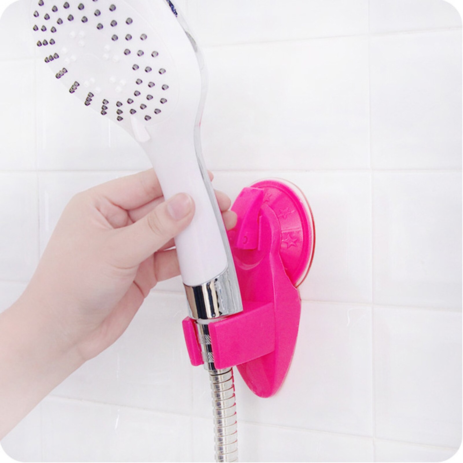 Household Suction Cup Shower Bracket Bathroom Strong Attachable Shower Head Holder Powerful Suction ShowerSeat Chuck Holder
