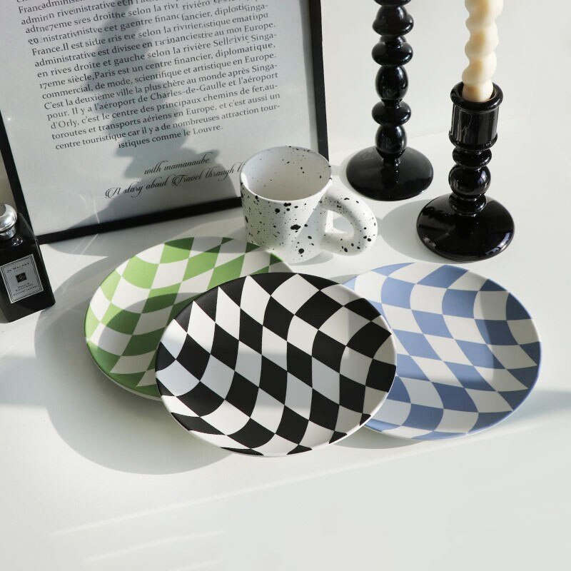 Nordic home decoration simple bamboo fiber plate degradable plate fruit plate dessert plate cold plate